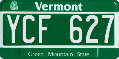 VT license plate YCF627