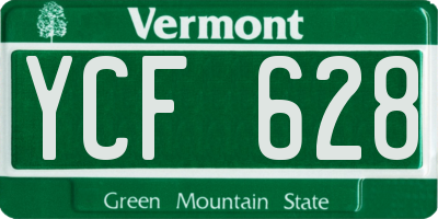 VT license plate YCF628