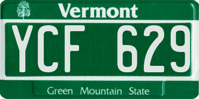 VT license plate YCF629