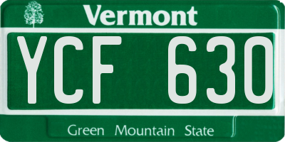 VT license plate YCF630