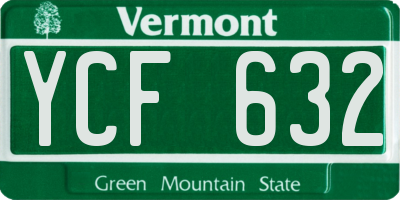 VT license plate YCF632