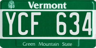 VT license plate YCF634
