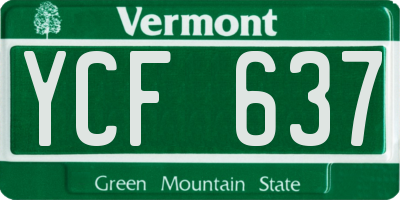 VT license plate YCF637