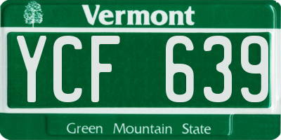 VT license plate YCF639