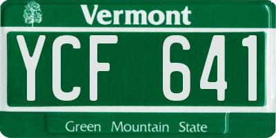 VT license plate YCF641