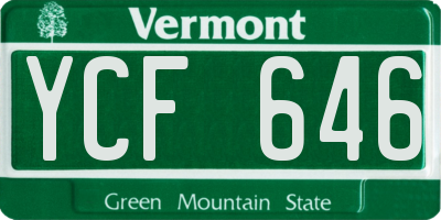 VT license plate YCF646