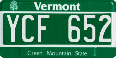 VT license plate YCF652