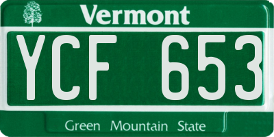 VT license plate YCF653