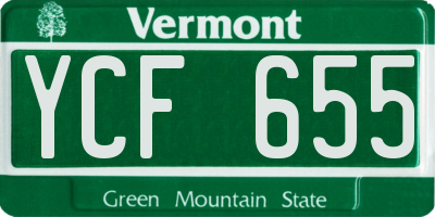 VT license plate YCF655