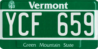 VT license plate YCF659