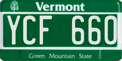 VT license plate YCF660