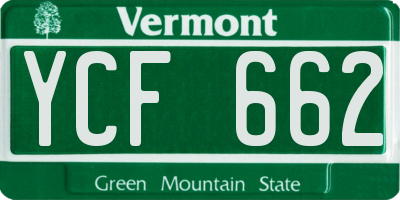VT license plate YCF662