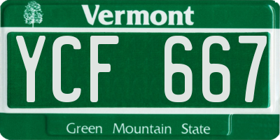 VT license plate YCF667