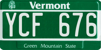 VT license plate YCF676