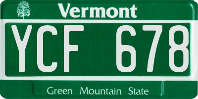 VT license plate YCF678