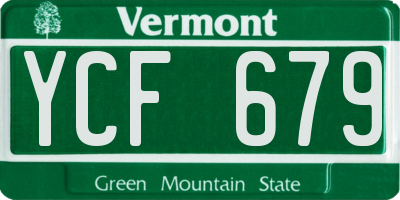 VT license plate YCF679