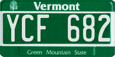 VT license plate YCF682