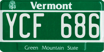 VT license plate YCF686