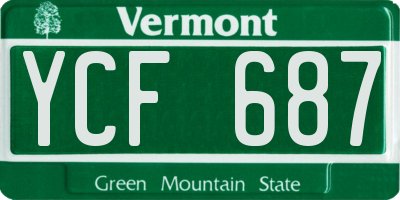 VT license plate YCF687