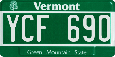VT license plate YCF690