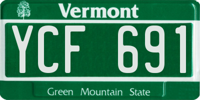 VT license plate YCF691