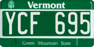 VT license plate YCF695