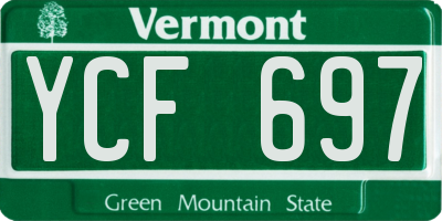 VT license plate YCF697