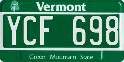 VT license plate YCF698