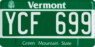 VT license plate YCF699