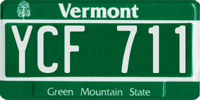 VT license plate YCF711