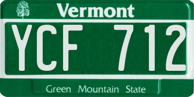 VT license plate YCF712