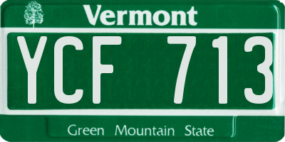 VT license plate YCF713