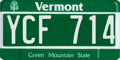 VT license plate YCF714