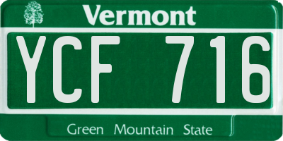 VT license plate YCF716