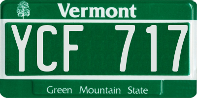 VT license plate YCF717