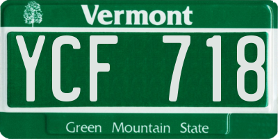 VT license plate YCF718