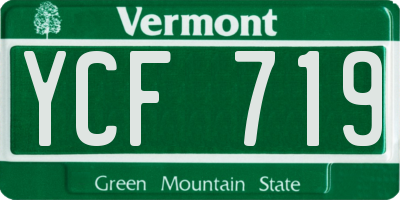 VT license plate YCF719