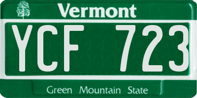 VT license plate YCF723