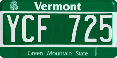 VT license plate YCF725