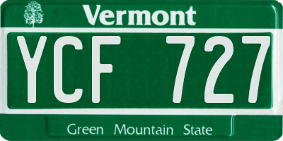 VT license plate YCF727