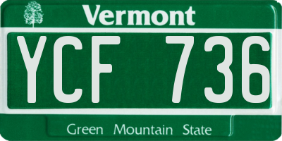 VT license plate YCF736