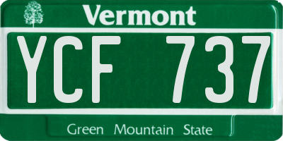 VT license plate YCF737