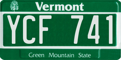 VT license plate YCF741