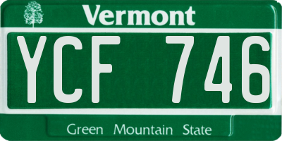 VT license plate YCF746