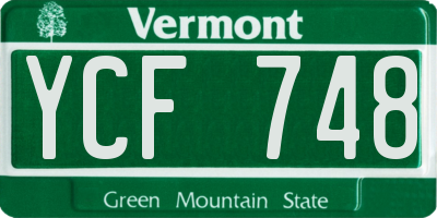 VT license plate YCF748