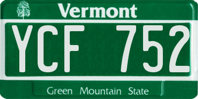 VT license plate YCF752