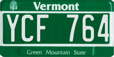 VT license plate YCF764