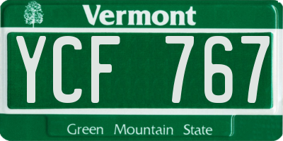 VT license plate YCF767