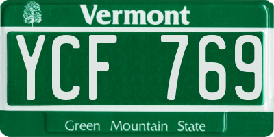 VT license plate YCF769
