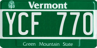 VT license plate YCF770